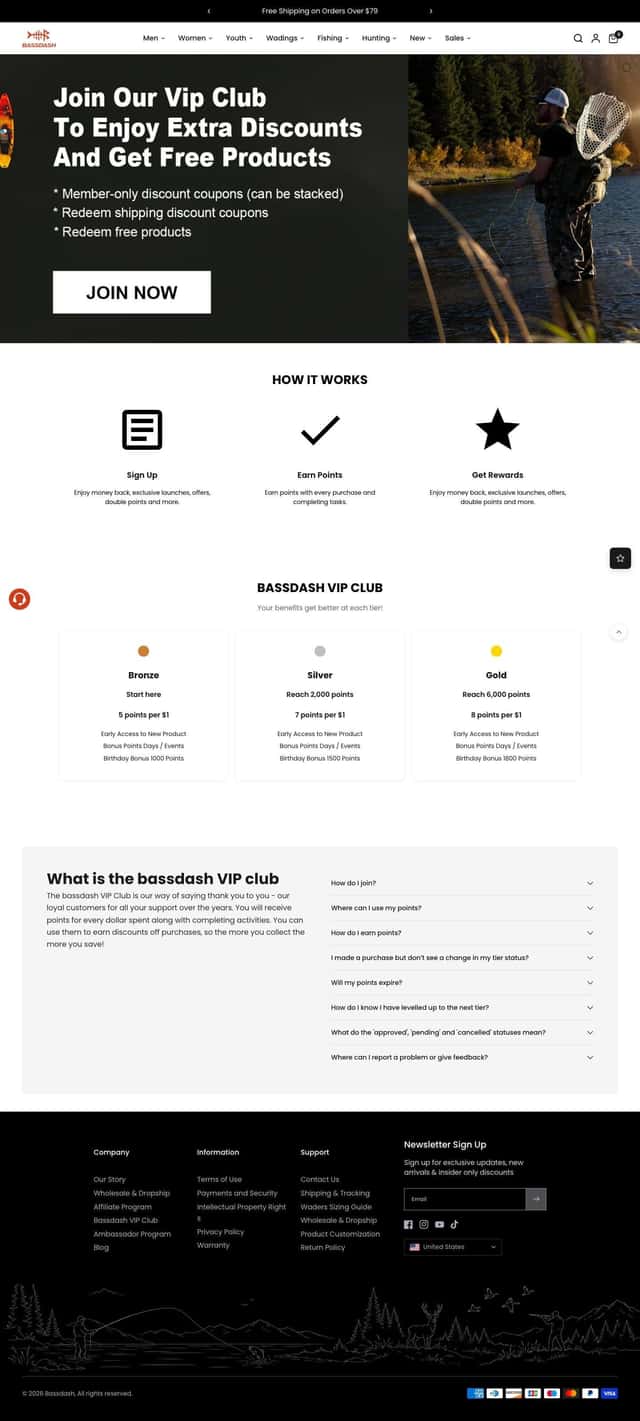 Bassdash loyalty page