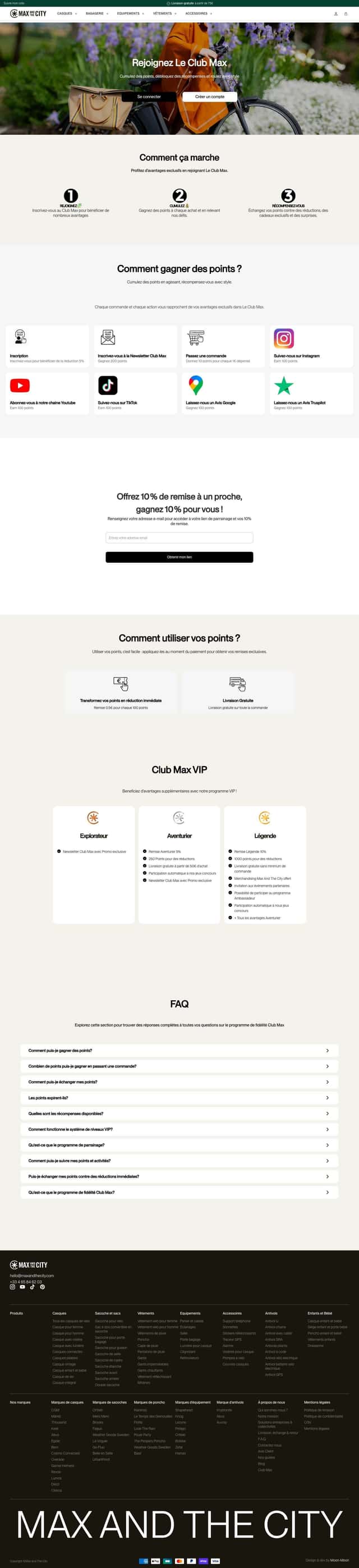 Max and the City loyalty page