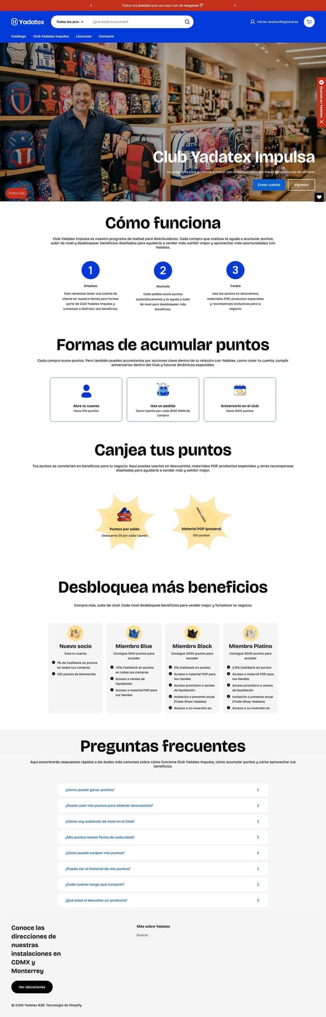 Yadatex loyalty page