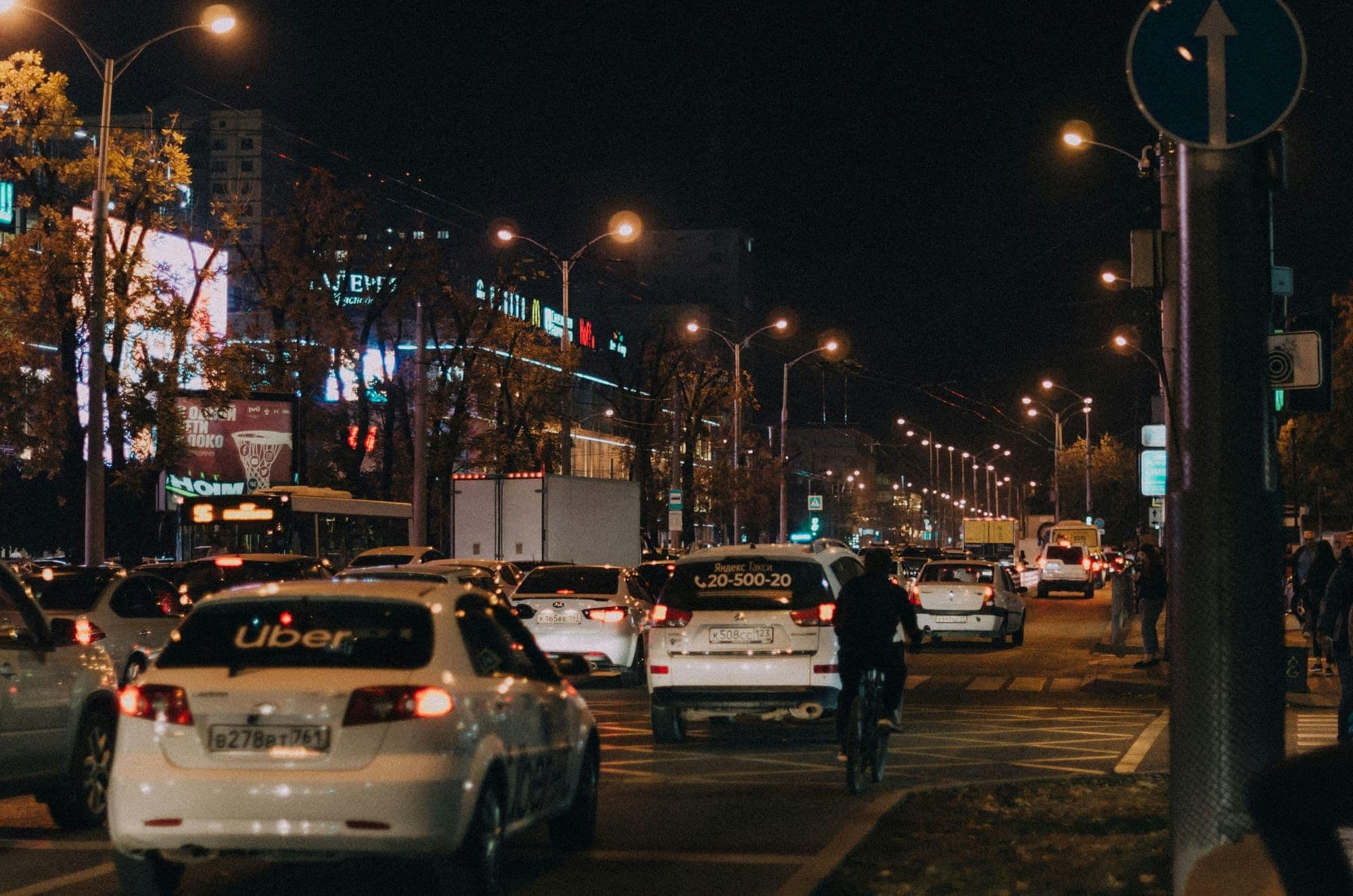 uber cars on the street