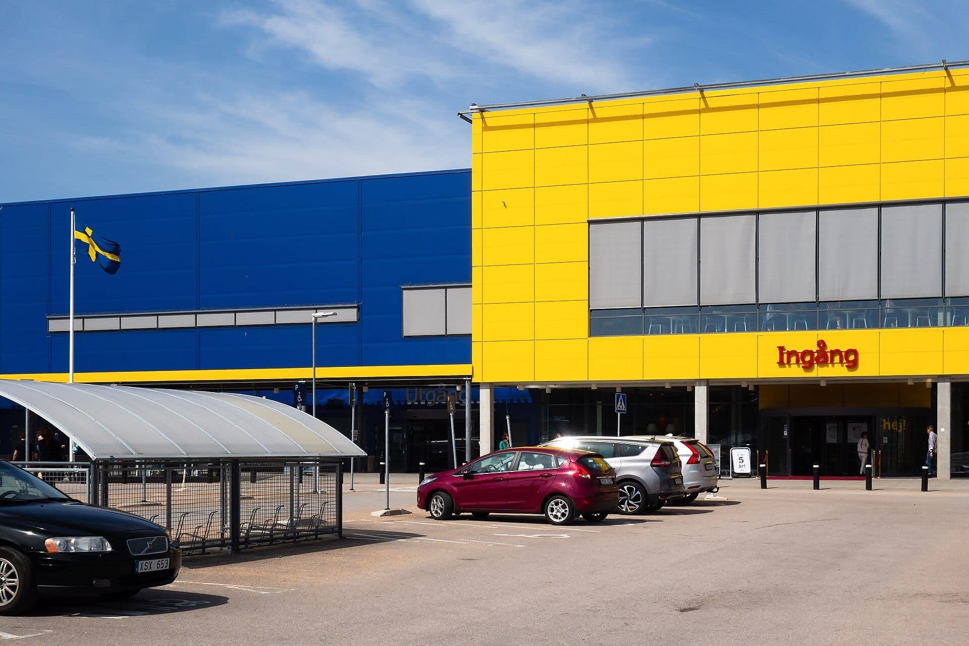 IKEA store exterior with the yellow and blue brand signage