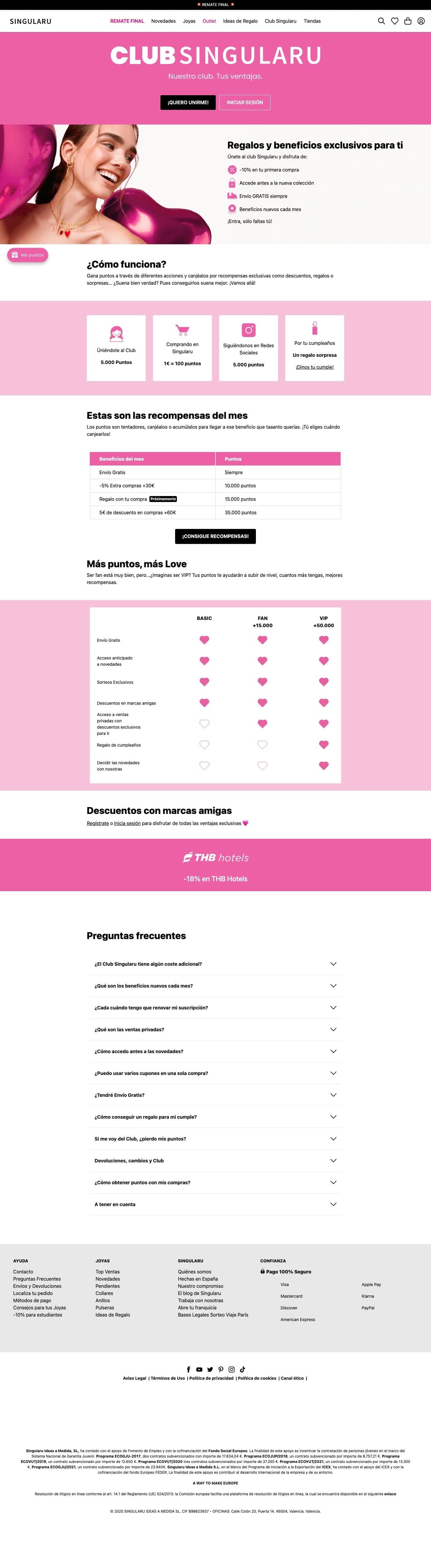 Singularu's Club loyalty program