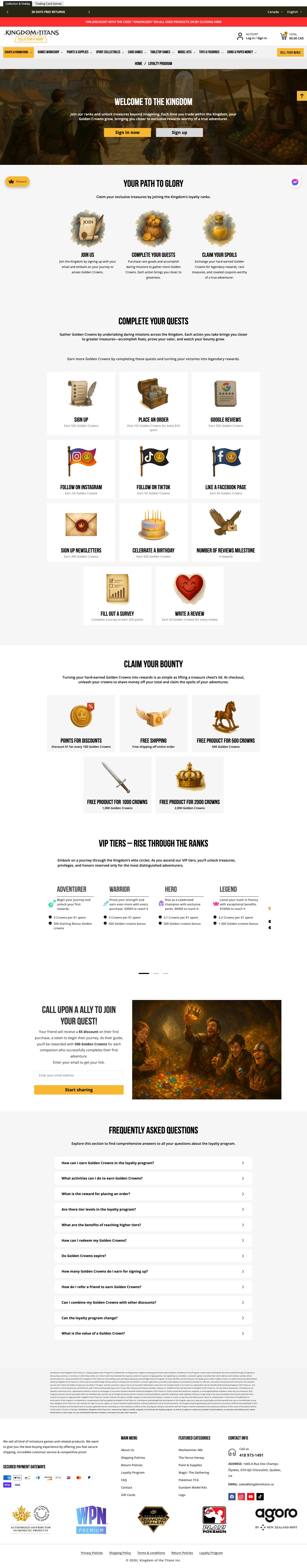 Kingdom Titans loyalty program