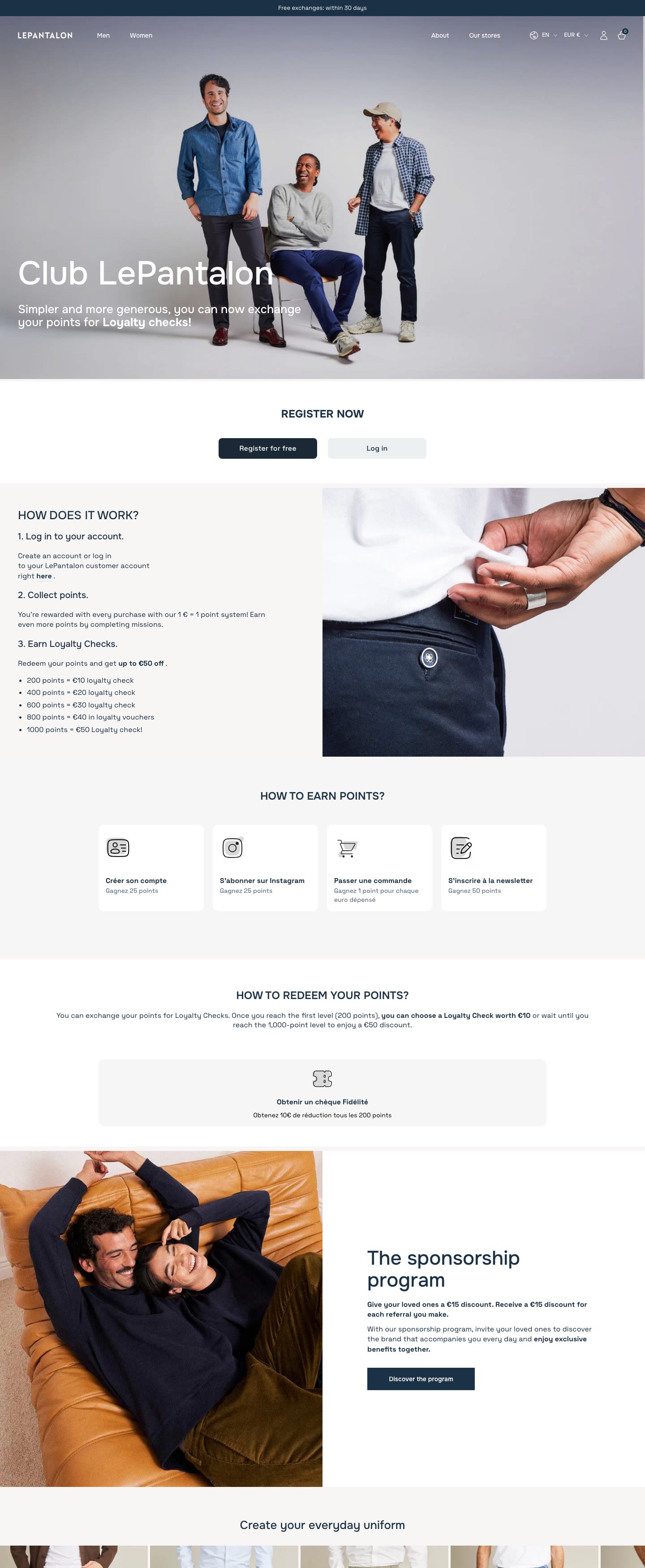 LePantalon loyalty program