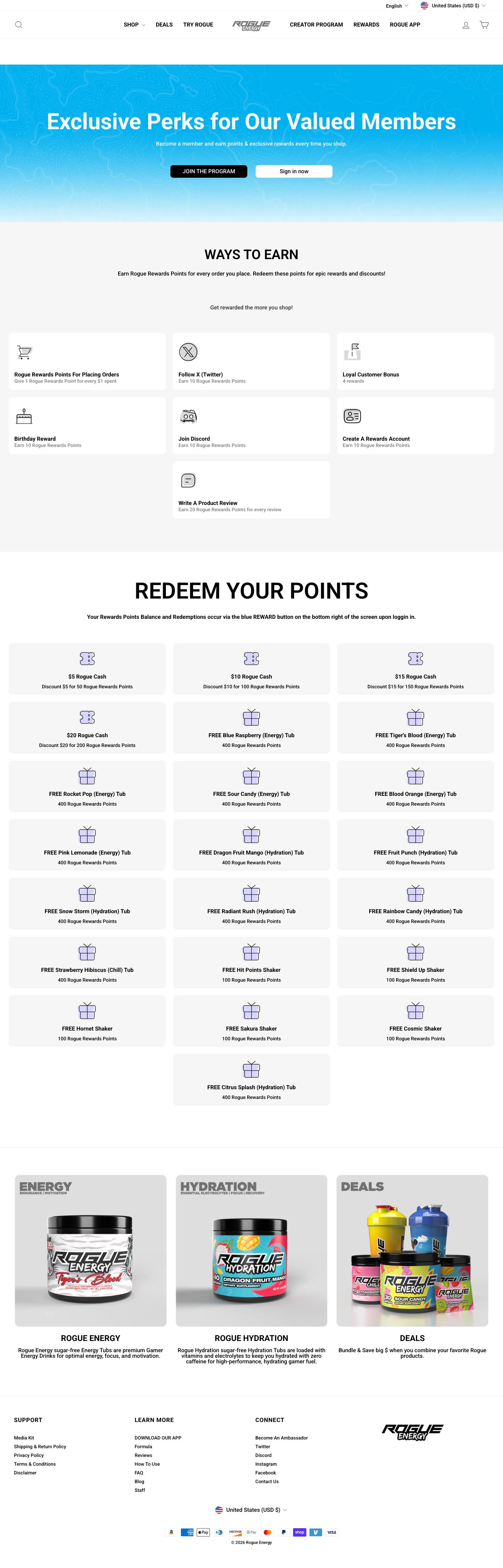 Rogue Energy loyalty program