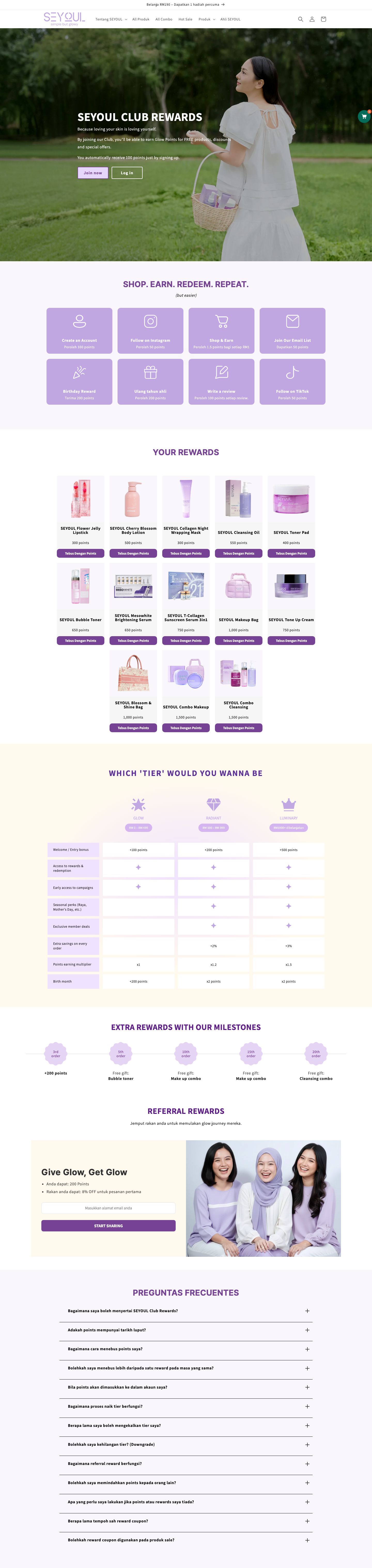 SEYOUL Official loyalty program