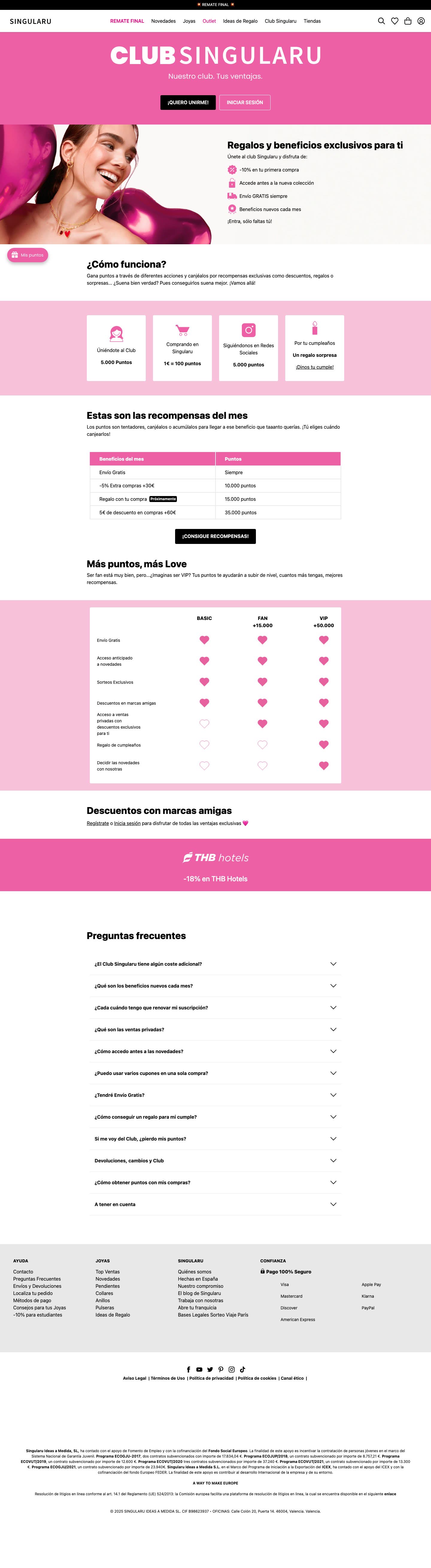 Singularu loyalty program