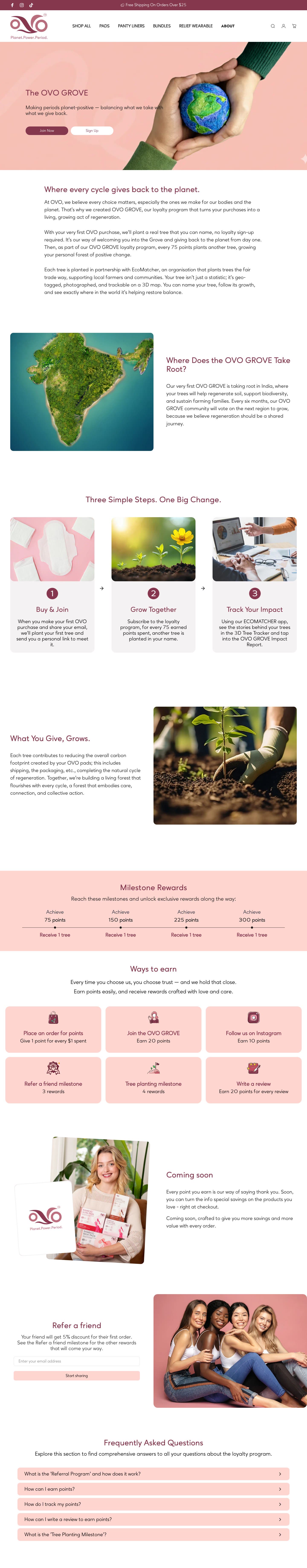 The Ovo Shop loyalty program