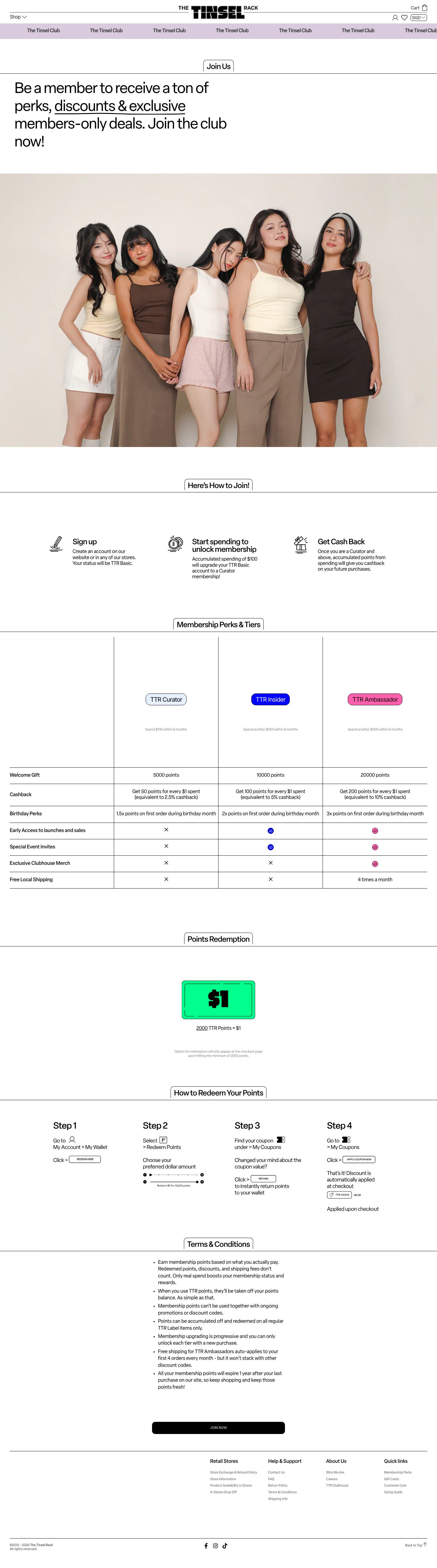 The Tinsel Rack loyalty program